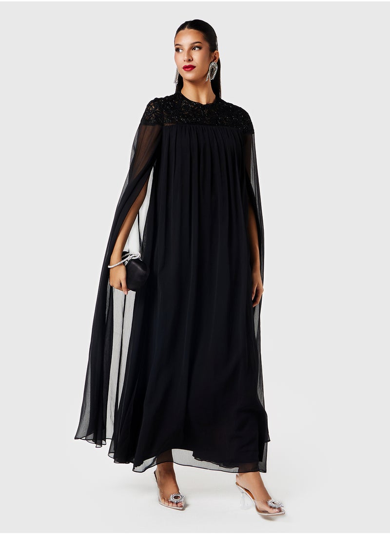 Threadz by Ajooni - Chiffon Cape Dress - Image 1