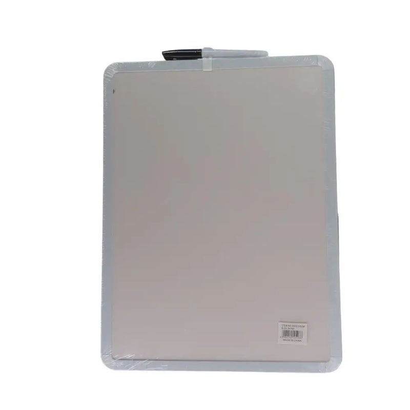 White Board Marker With Black, Double Sided Board With Marker Pen, White- 30X40cm