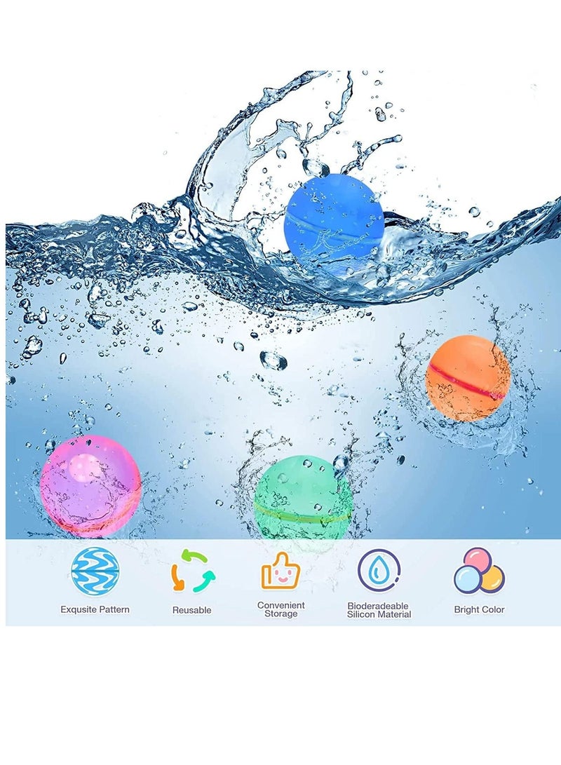 XICEN 12pcs Reusable Water Balloons Self-Sealing Water Bomb for Kids Adults Silicone Water Ball Summer Outdoor Swimming Pool Party Water Toys - Image 2