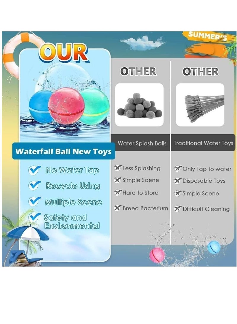 XICEN 12pcs Reusable Water Balloons Self-Sealing Water Bomb for Kids Adults Silicone Water Ball Summer Outdoor Swimming Pool Party Water Toys - Image 3