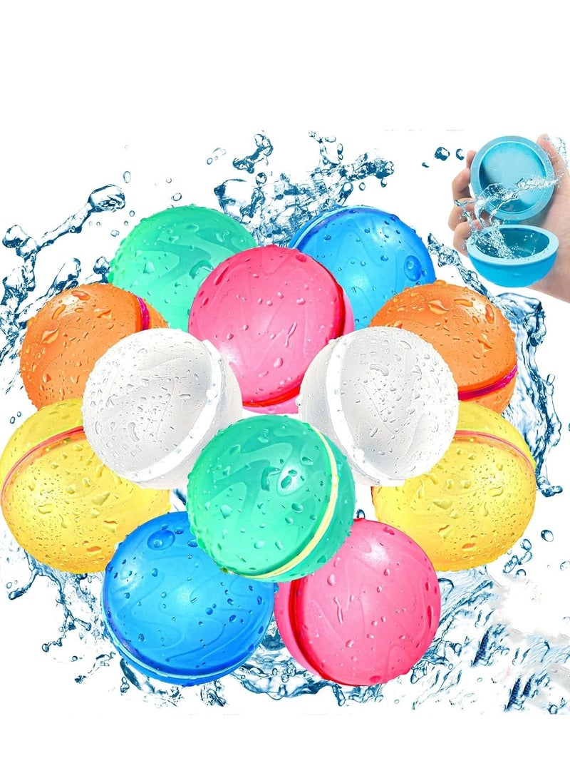 XICEN 12pcs Reusable Water Balloons Self-Sealing Water Bomb for Kids Adults Silicone Water Ball Summer Outdoor Swimming Pool Party Water Toys - Image 1
