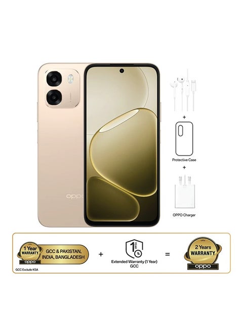 A6 5G Dual SIM Aurora Gold 8GB RAM 256GB With Oppo Wired Earphones - Middle East Version