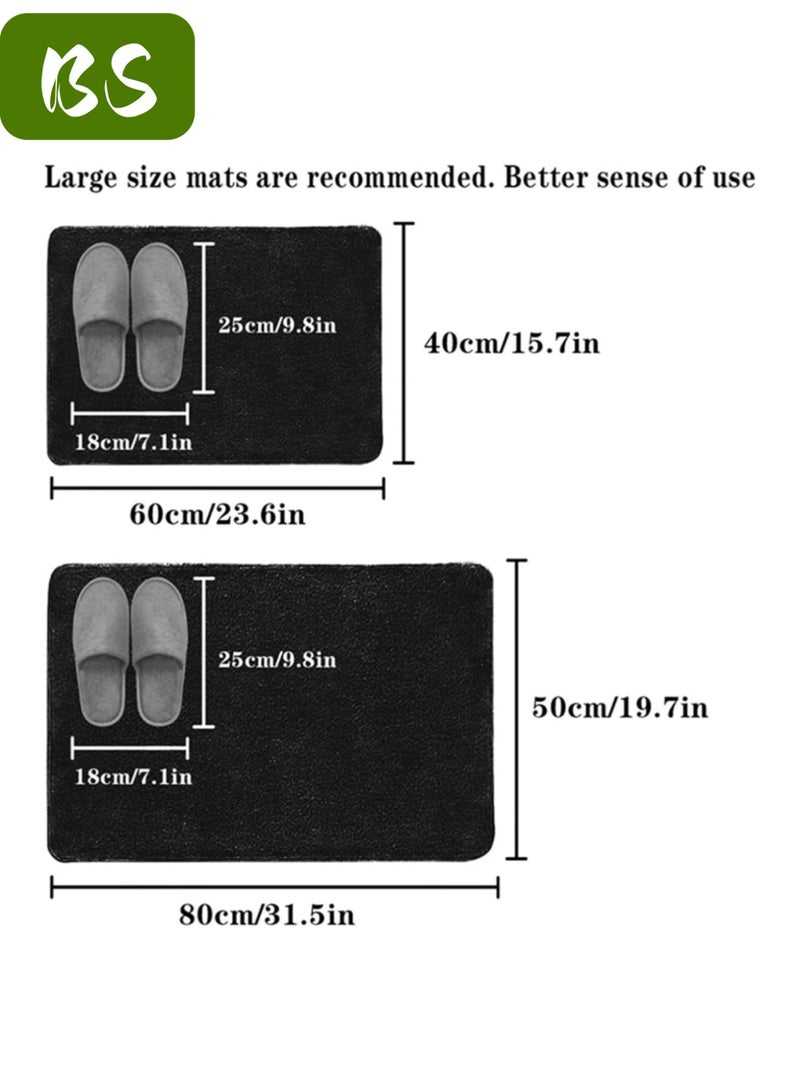 بي إس مجموعة سجادات الحمام، قطعتين، مجموعة سجادات حمام من إسفنج الذاكرة، سجادة حمام فائقة النعومة من صوف المرجان، سجادة أرضية غير قابلة للانزلاق، فائقة الامتصاص، تنظيف سريع الجفاف، قابلة للغسل في الغسالة، مناسبة لأحواض الاستحمام والمراحيض والأرضيات. (40 × 60 و50 × 80) - Image 3