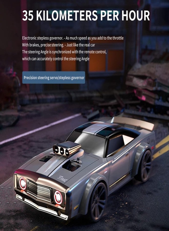 FEXXA سيارة تحكم عن بعد للانجراف، بمقياس 1/16، سرعة عالية تصل إلى 38 كم/ساعة، دفع رباعي، بتردد 2.4 جيجاهرتز، مزودة بإضاءة LED وبطاريتين قابلتين لإعادة الشحن، هدية مثالية للأطفال والكبار (أسود). - Image 5