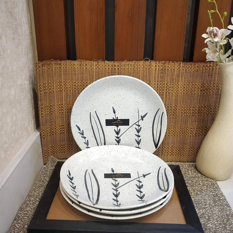 Caffeine Ceramic Handmade White Bamboo Combo Dinner Set (12 pcs.) - Image 5