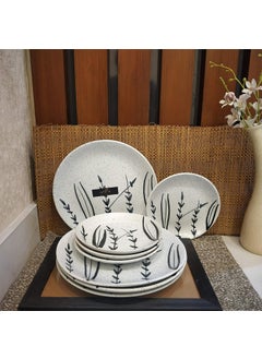 Caffeine Caffeine Ceramic Handmade White Bamboo Combo Dinner Set (12 pcs.)  - Image 3