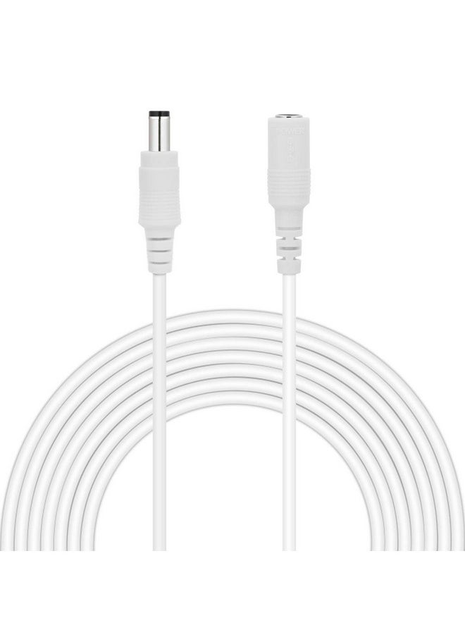 Dericam Dericam Universal 10ft Power Extension Cable, DC 12 Volt Power Adapter Extension Cord, Extend Additional 10ft/3 Meters Length for DC 12V Power Adapter or Wall Charger, 5.5mm DC Plug, 12V-3M, White  - Image 1