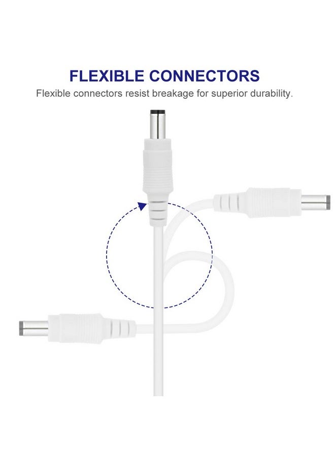 Dericam Dericam Universal 10ft Power Extension Cable, DC 12 Volt Power Adapter Extension Cord, Extend Additional 10ft/3 Meters Length for DC 12V Power Adapter or Wall Charger, 5.5mm DC Plug, 12V-3M, White  - Image 3