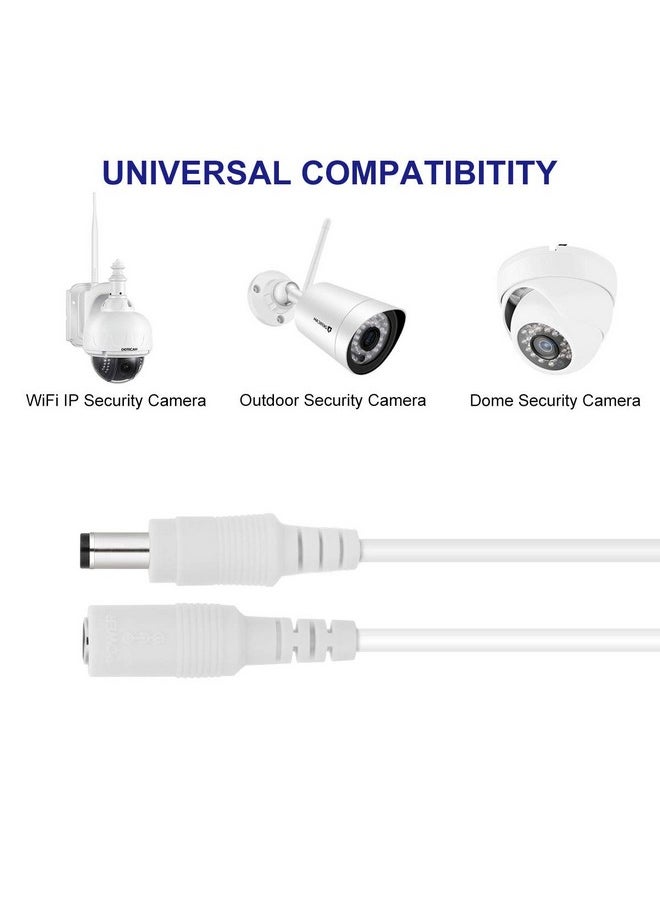 Dericam Dericam Universal 10ft Power Extension Cable, DC 12 Volt Power Adapter Extension Cord, Extend Additional 10ft/3 Meters Length for DC 12V Power Adapter or Wall Charger, 5.5mm DC Plug, 12V-3M, White  - Image 2