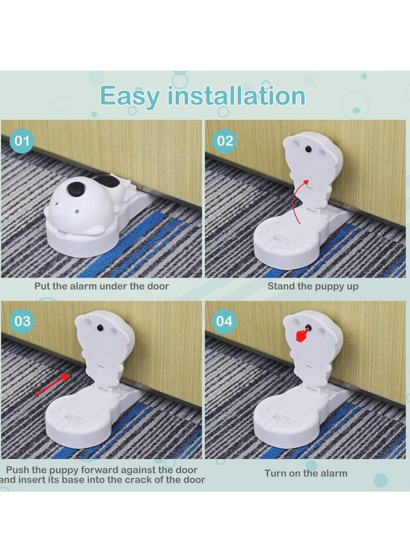 Captaintech Door Stop Alarm, Door Stopper with 120DB Alarm and Flashing Lights, Upgraded Sensitivity Cute Wedge Doorstop, Floor Mount Type Door Stop Security Devices Alert (2 Pack) - Image 4