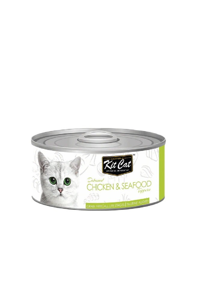 Kit Cat Grain Free Chicken & Seafood Topper Wet Cat Food - Image 1