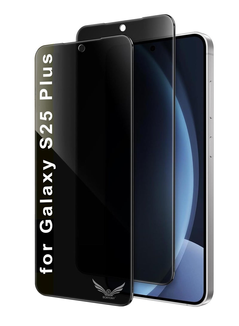 BORTONY Samsung Galaxy S25 Plus 5G Tempered Glass Film Anti-Spy Fingerprint ID Compatible with 2-Pack Bubble Free Tempered Glass for Samsung Galaxy S25 Plus 5G - Image 1