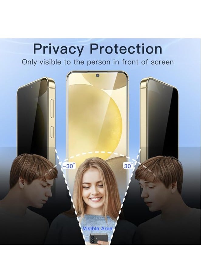 BORTONY Samsung Galaxy S25 Plus 5G Tempered Glass Film Anti-Spy Fingerprint ID Compatible with 2-Pack Bubble Free Tempered Glass for Samsung Galaxy S25 Plus 5G - Image 2