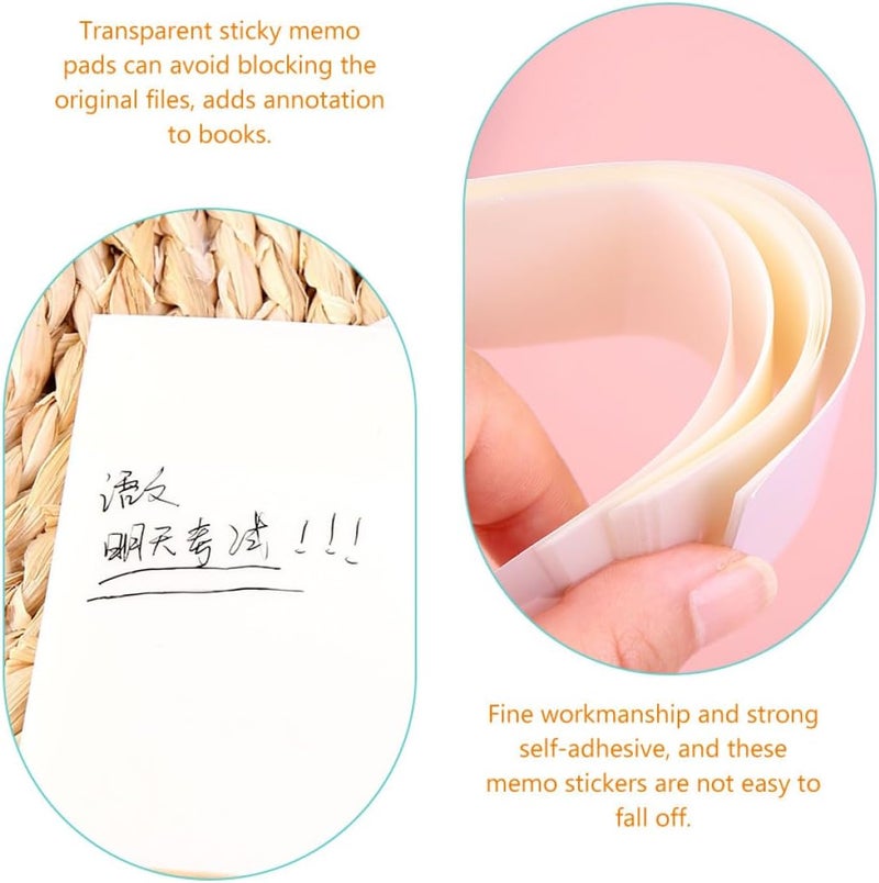 6pcs Sticky Memo Pads 50 Sheets Per Pad 3 Sizes (9.5x7cm, 7.6x7.6cm, 7.6x5cm) Repositionable Sticky Tabs for Office School Annotation and Book Notes - Image 3