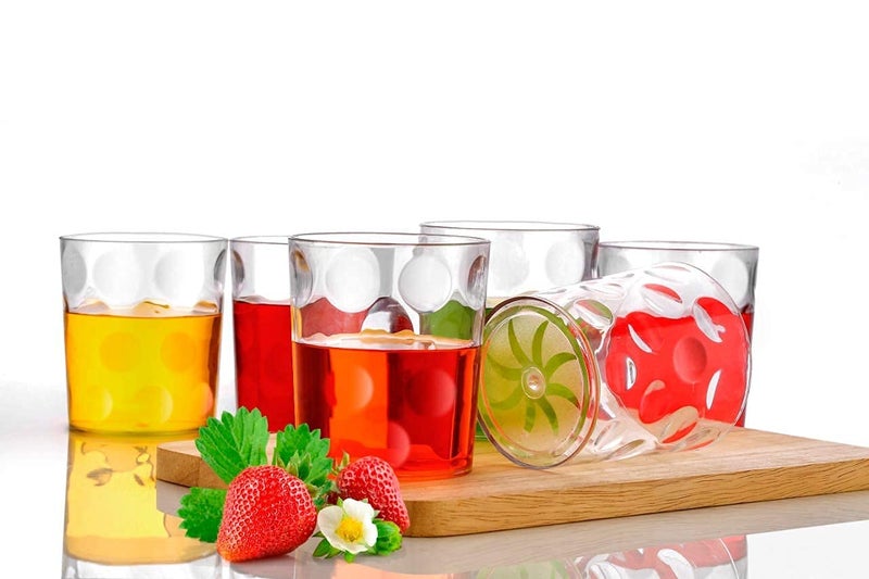 UNLOCK Unbreakable Transparent Water Wine Juice Glasses Plastic Glass Set 6 Pcs 300 ml - Image 3