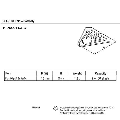 Laurel Blue Butterfly Paper Clips Page Markers Tabs Fasteners Colour Flag & Plant Identifiers 50mm Pack of 8 Clips, Ideal to Sort Document for S.O.H.O. - Image 3
