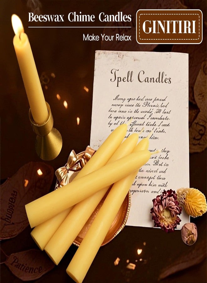 ginitiri 8 Pack Beeswax Short Taper Candles-6in Natural Beeswax Taper Candles-6 Hour Burning Short Candle Sticks Smokeless Bees Wax Candles for Home,Chime,Meditation,Ritual - Image 5
