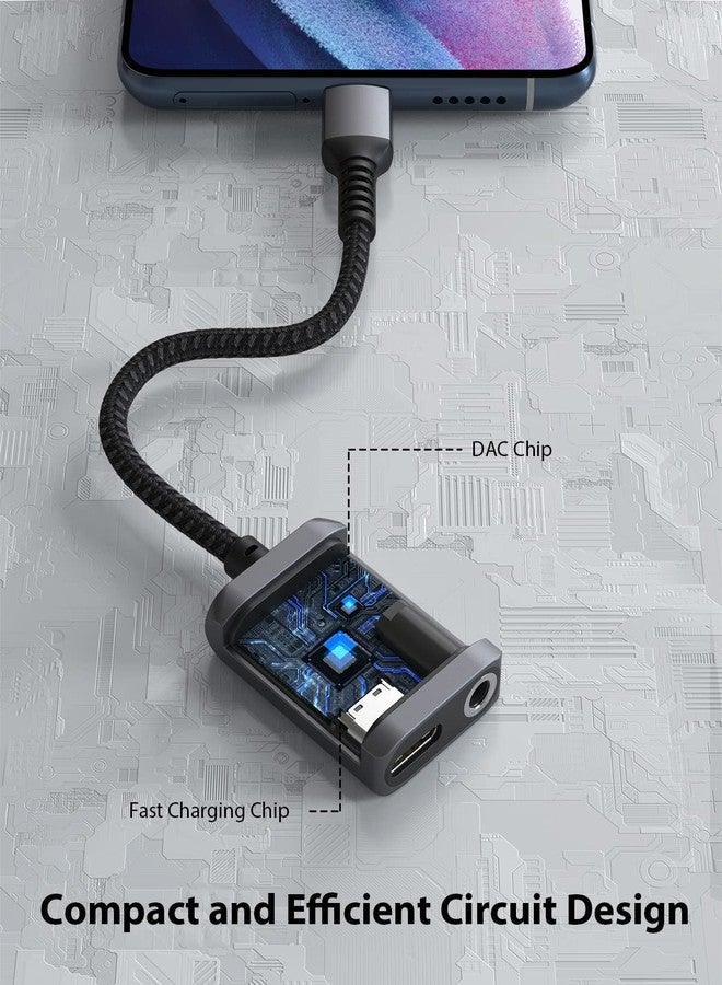 Stouchi محول شحن سماعات الرأس USB C إلى 3.5 مم 2 في 1 من ستوتشي مع شحن سريع PD و DAC عالي الدقة لسماعات الأذن آيفون 17 16 15، جالاكسي S25 /24/S24+/S23/S22/S21، آيباد برو، بيكسل 9/8/7 - Image 4