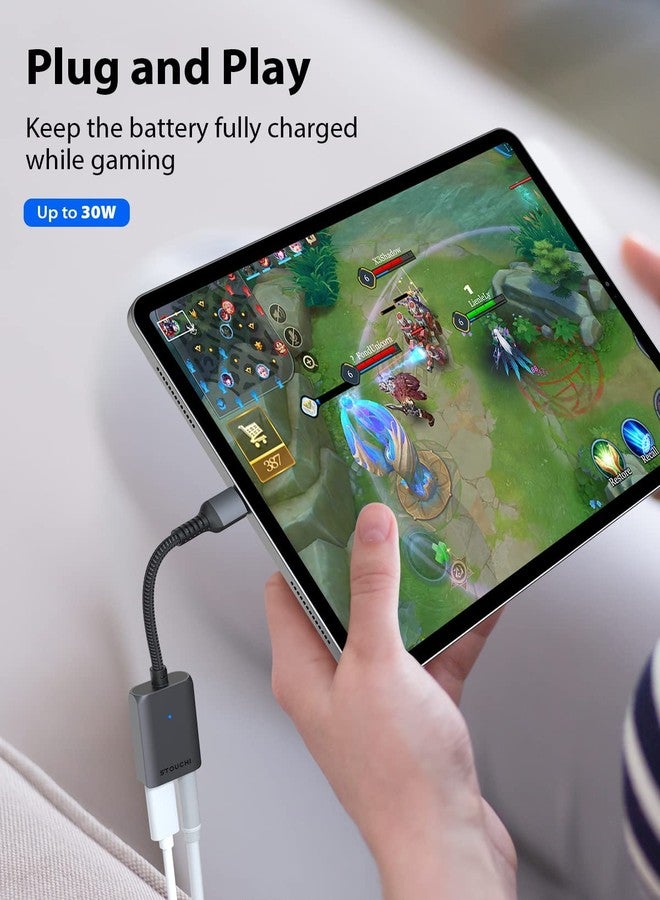 Stouchi محول شحن سماعات الرأس USB C إلى 3.5 مم 2 في 1 من ستوتشي مع شحن سريع PD و DAC عالي الدقة لسماعات الأذن آيفون 17 16 15، جالاكسي S25 /24/S24+/S23/S22/S21، آيباد برو، بيكسل 9/8/7 - Image 5