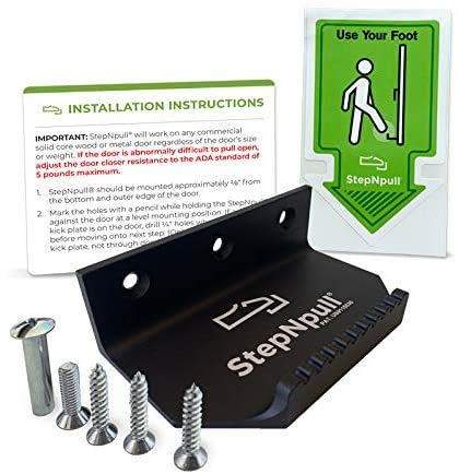 StepNpull Hands Free Door Opener – 2pk No Touch Door Foot Pull & Commercial Touchless Door Opener Tools for Bathroom (Black - 2 Count) - Image 3