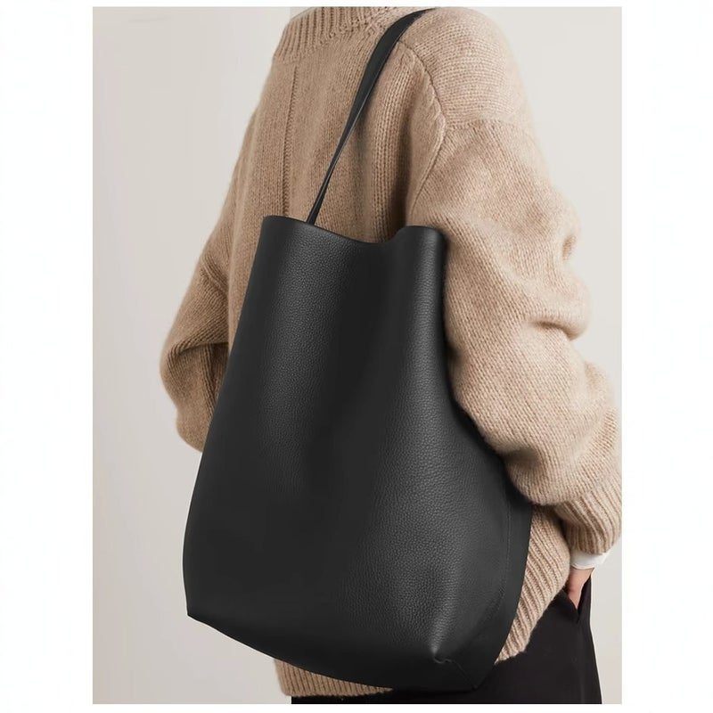 2025 Spring Festival The Rw Bucket Shoulder Cowhide Large Capacity Niche Handbag Genuine Leather Women'S Bag - Image 3
