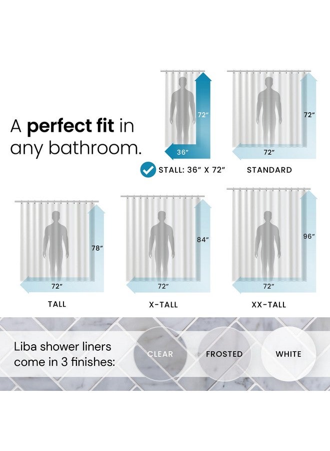 LiBa LiBa Bathroom Shower Curtain - Waterproof Plastic Shower Curtain Premium PEVA Non-Toxic with Rust Proof Grommets Clear 8G Heavy Duty Bathroom Accessories 36x72  - Image 1