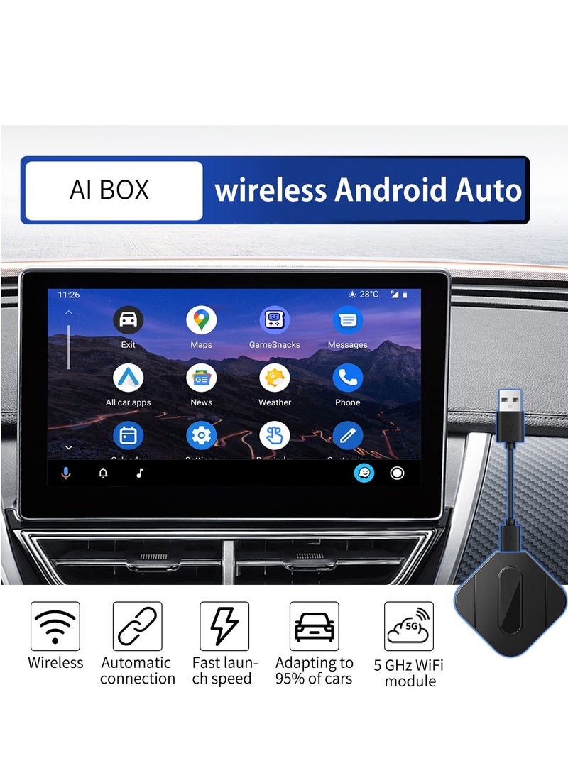 Generic - Wireless Android Auto Adapter for OEM Wired Android Auto Cars - Convert Your Factory Wired System to Wireless Android Auto and CarPlay. - Image 1