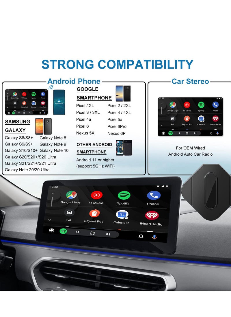 Generic - Wireless Android Auto Adapter for OEM Wired Android Auto Cars - Convert Your Factory Wired System to Wireless Android Auto and CarPlay. - Image 1