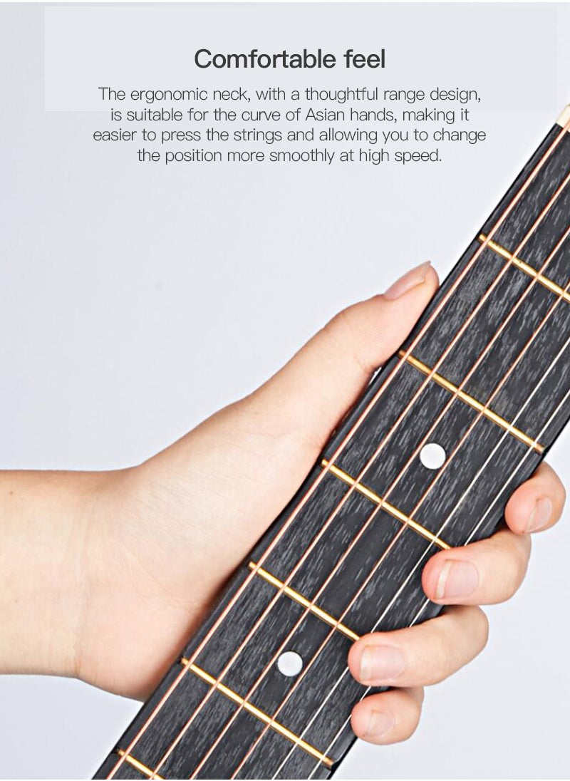 Sharpdo 40 Inch Full Basswood Acoustic Guitar Folk Guitar Tiger Stripe Guitar For Beginner(Blue)