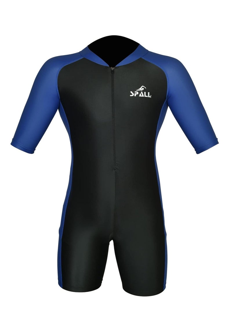 Spall Unisex One Piece Short Sleeve Swimsuit for Adults | UV Protection Full Body Swimwear for Men & Women | Quick-Dry, Comfortable, Athletic Fit Bathing Suit for Swimming, Surfing, Water Sports - Image 1