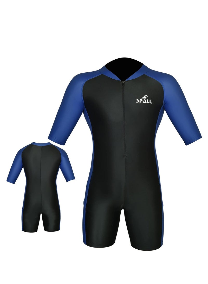 Spall Unisex One Piece Short Sleeve Swimsuit for Adults | UV Protection Full Body Swimwear for Men & Women | Quick-Dry, Comfortable, Athletic Fit Bathing Suit for Swimming, Surfing, Water Sports - Image 2