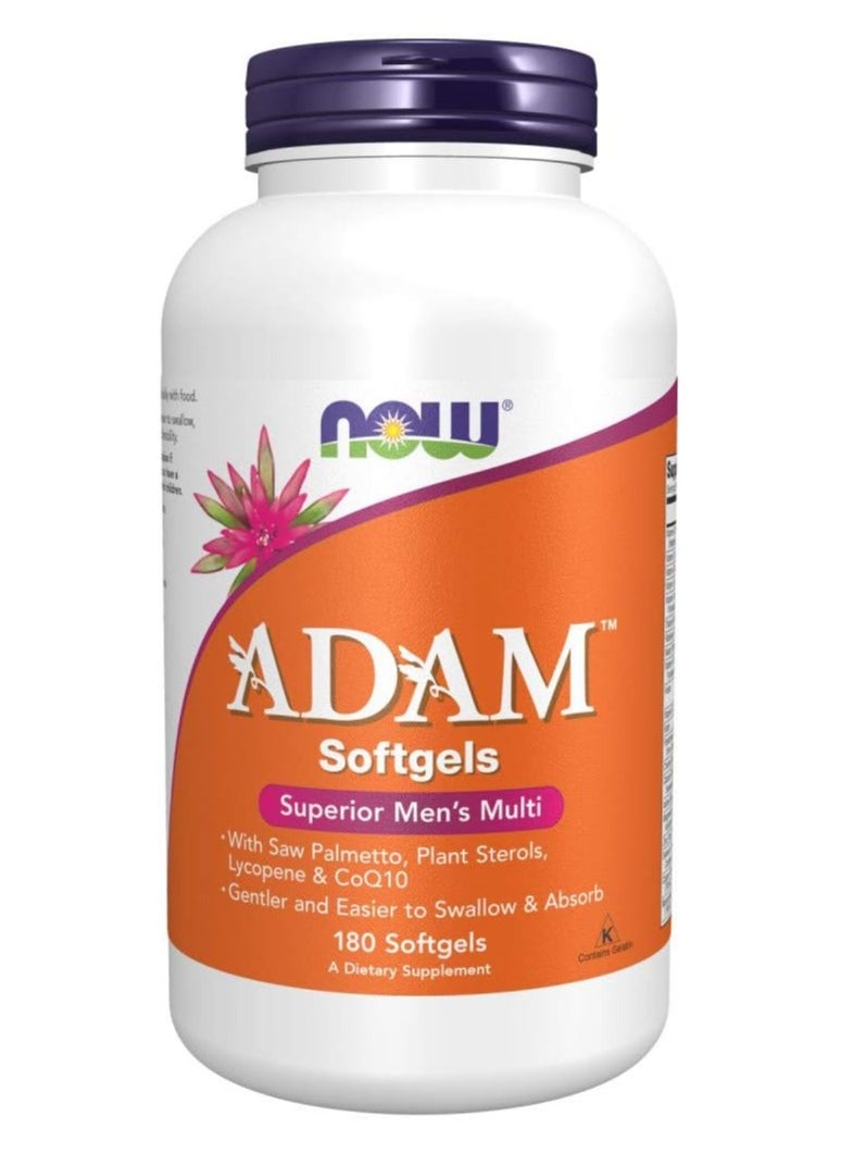 NOW Foods AdamTM Men's Multiple Vitamin -Softgels,180 Count (Pack of 1)