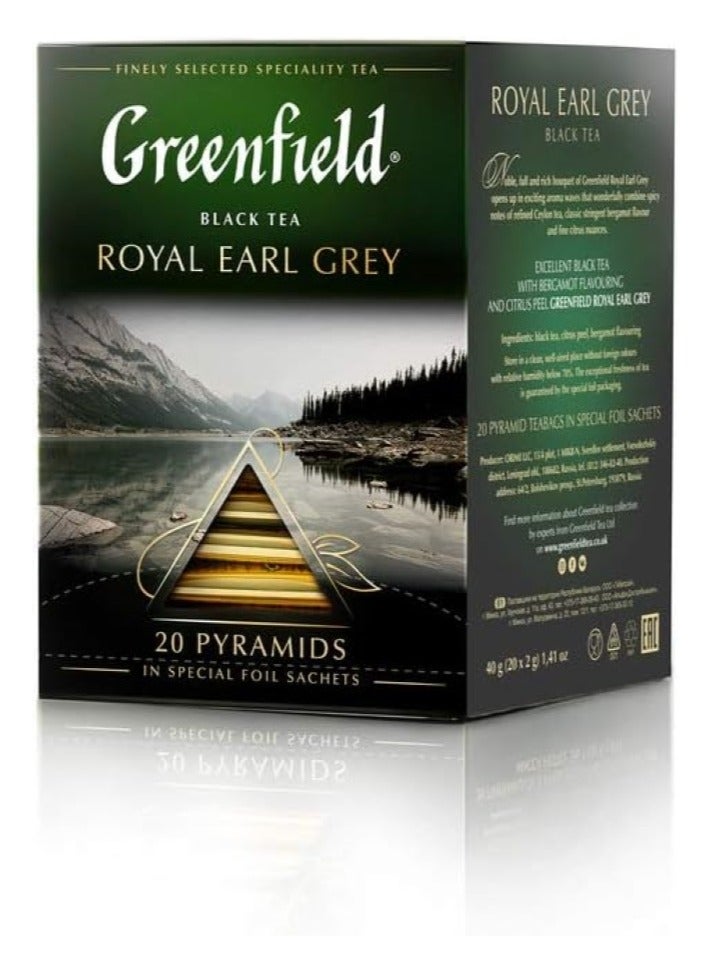 جرين فيلد شاي أسود رويال إيرل جراي 20 كيس شاي 40 جرام - Image 3