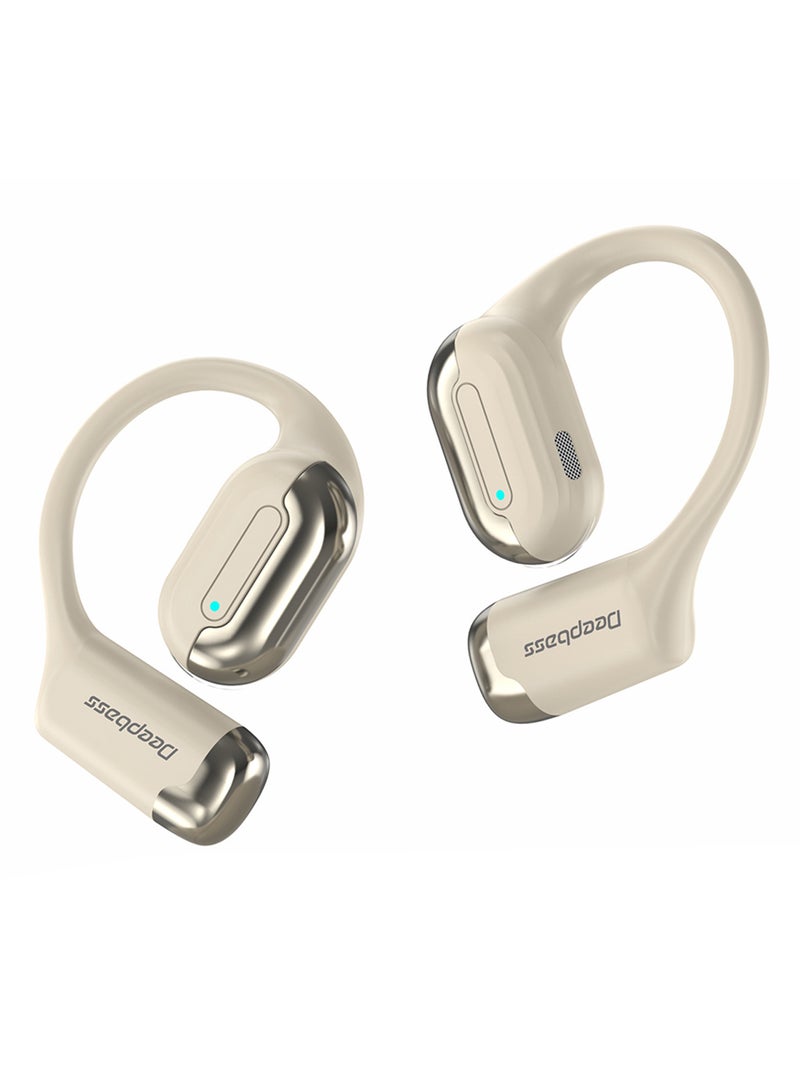 Deepbass سماعات رأس لاسلكية مفتوحة AP05 مع صوت ستيريو وبيس فائق - بيج - Image 4