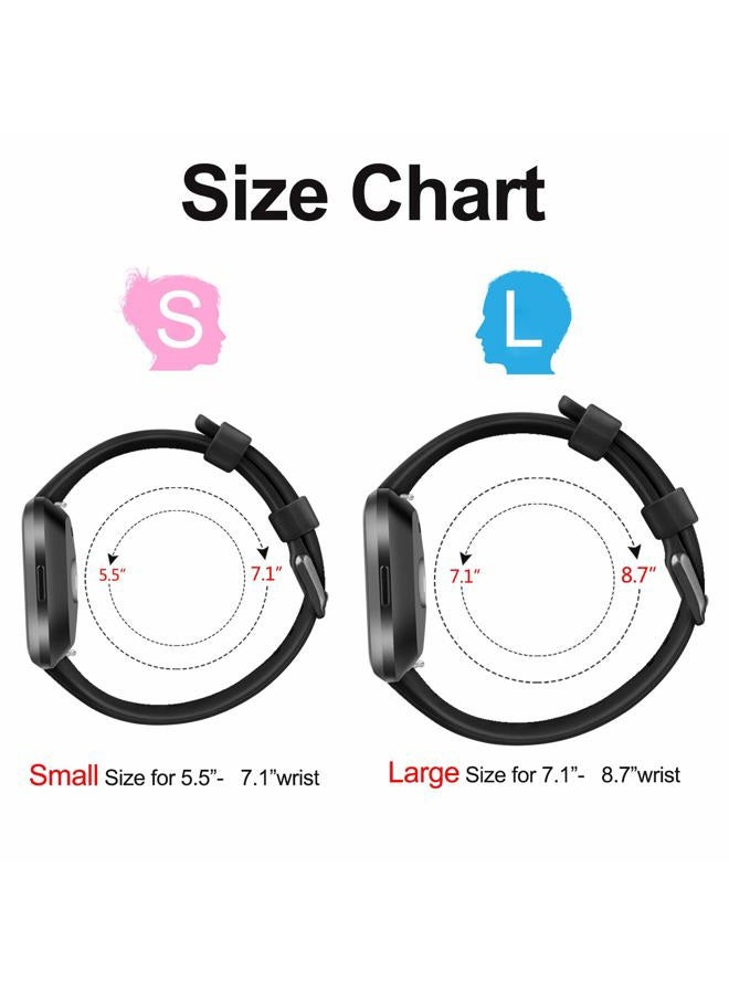 AK Sports Bands Compatible for Fitbit Versa 2, Soft Elastomer Multi-colors Replacement Wristbands for Fitbit Versa Smart Watch (Black, Large) - Image 5