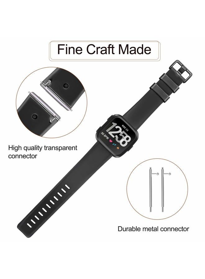 AK Sports Bands Compatible for Fitbit Versa 2, Soft Elastomer Multi-colors Replacement Wristbands for Fitbit Versa Smart Watch (Black, Large) - Image 4