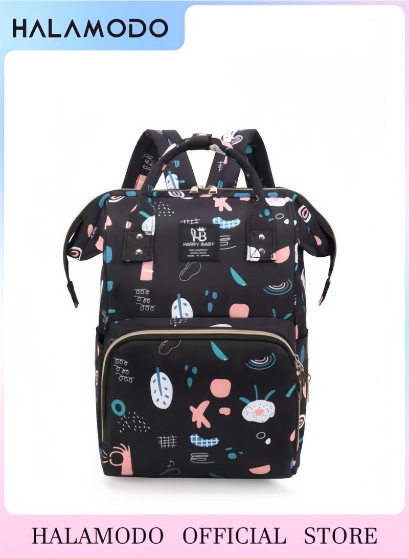 هالامودو حقيبة حفاضات أطفال، حقيبة ظهر مع حقيبة كلاتش، حقائب كبيرة متعددة الوظائف، حقيبة ظهر مقاومة للماء، حقيبة ظهر مطبوعة عالية الجودة وجيدة التهوية للأطفال والفتيات والأولاد - Image 1