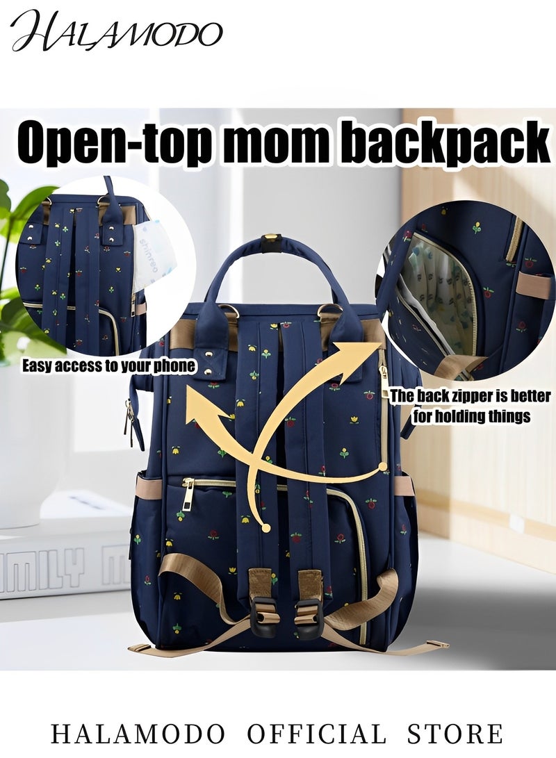 هالامودو حقيبة حفاضات أطفال، حقيبة ظهر مع حقيبة كلاتش، حقائب كبيرة متعددة الوظائف، حقيبة ظهر مقاومة للماء، حقيبة ظهر مطبوعة عالية الجودة وجيدة التهوية للأطفال والفتيات والأولاد - Image 3