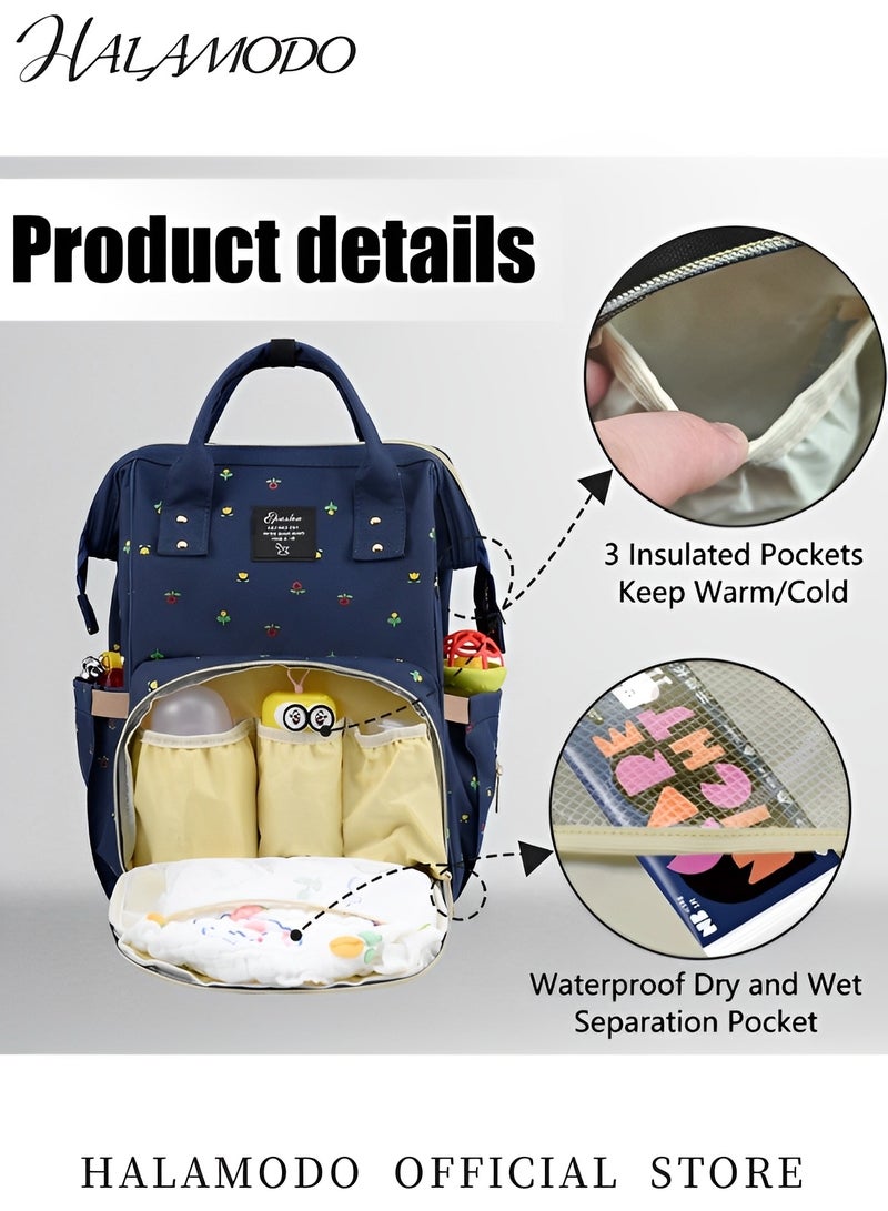 هالامودو حقيبة حفاضات أطفال، حقيبة ظهر مع حقيبة كلاتش، حقائب كبيرة متعددة الوظائف، حقيبة ظهر مقاومة للماء، حقيبة ظهر مطبوعة عالية الجودة وجيدة التهوية للأطفال والفتيات والأولاد - Image 2