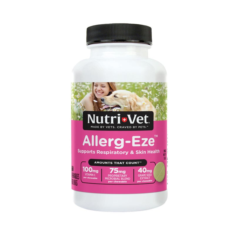 nutri vet Nutri-Vet Allerg-Eze Chewables for Dogs - Formulated Antioxidants and Omega-3 Acids - Supports Respiratory and Skin Health - 60 Chewables - Image 1
