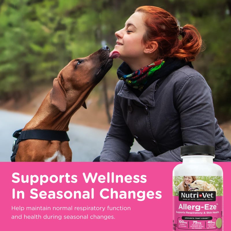 nutri vet Nutri-Vet Allerg-Eze Chewables for Dogs - Formulated Antioxidants and Omega-3 Acids - Supports Respiratory and Skin Health - 60 Chewables - Image 2