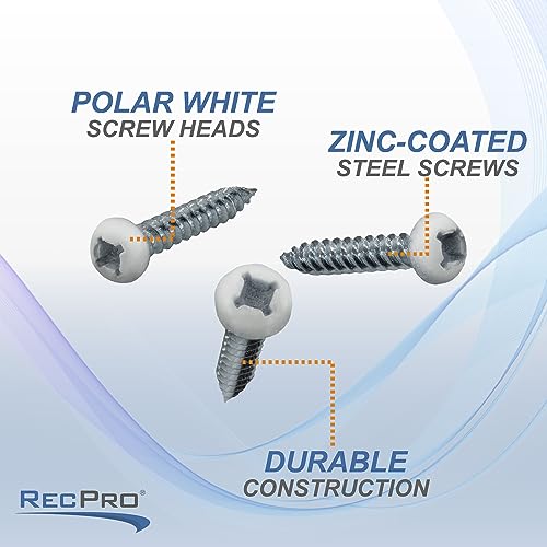 RecPro 8x1 Pan Head Metal RV Screws | Polar White | Multi-Pack | RV Interior Screws | Factory Finished Looked | (50) - Image 5