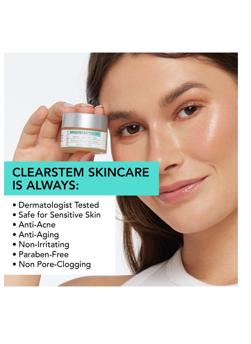 CLEARstem CLEARSTEM - BRIGHTEYES - Nourishing Eye Gel - For Puffy Eyes, Crow's Feet, & Dark Circles - Made with Collagen, Stem Cells, Peptides & Aloe Vera - Vegan - Gluten Free - Men & Women - 0.6 oz  - Image 3
