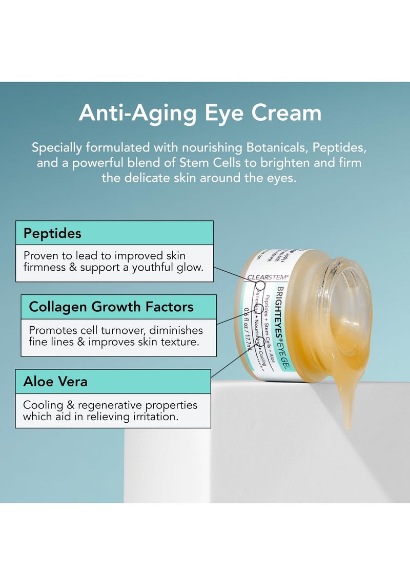 CLEARstem CLEARSTEM - BRIGHTEYES - Nourishing Eye Gel - For Puffy Eyes, Crow's Feet, & Dark Circles - Made with Collagen, Stem Cells, Peptides & Aloe Vera - Vegan - Gluten Free - Men & Women - 0.6 oz  - Image 4