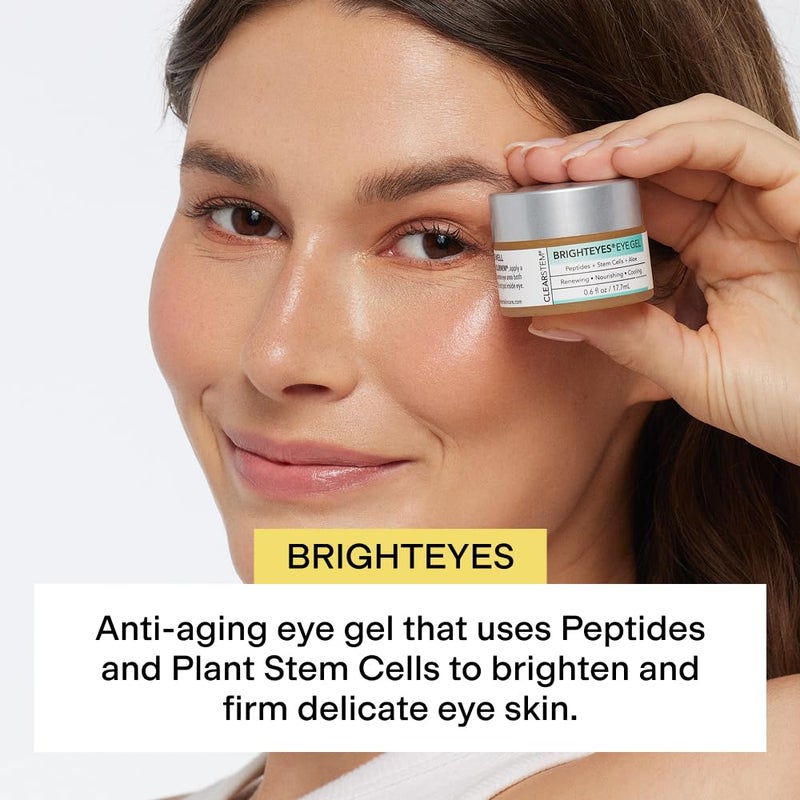 CLEARSTEM - BRIGHTEYES - Eye Gel - Nourishing Eye Cream - Lip Renewal - Cooling Gel - Stem Cells Blend - Peptides, Collagen, Aloe Vera - Gluten Free - Beauty, Self Care, Skin Care - 0.6 fl oz - Image 2