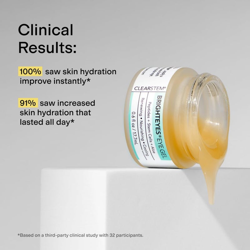 CLEARSTEM - BRIGHTEYES - Eye Gel - Nourishing Eye Cream - Lip Renewal - Cooling Gel - Stem Cells Blend - Peptides, Collagen, Aloe Vera - Gluten Free - Beauty, Self Care, Skin Care - 0.6 fl oz - Image 5