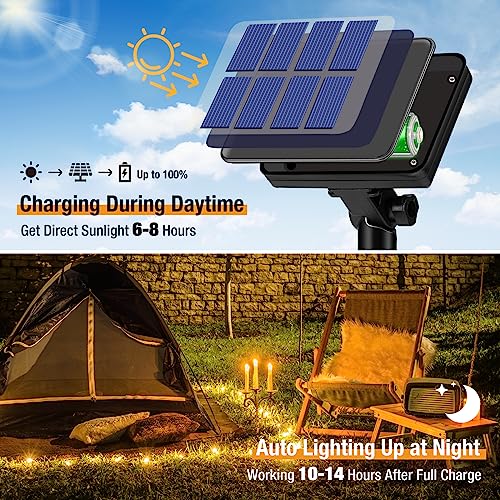btfarm Solar String Lights for Outside - 80LED 33FT Solar Fairy Lights Outdoor Waterproof 8 Modes, Copper Wire Solar Powered Twinkle Lights for Tree Garden Christmas Wedding Party Decor, Warm White - Image 3