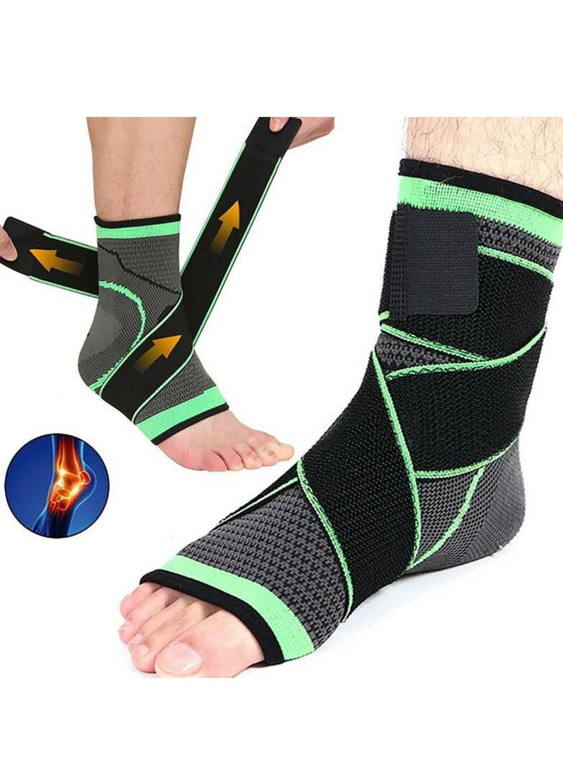 SRLIWHITE 2PCS Ankle Brace, Adjustable Ankle Support, Compression Sleeve Breathable Elastic and Comfortable, Sports Bandage Socks for Men, Women - Image 1