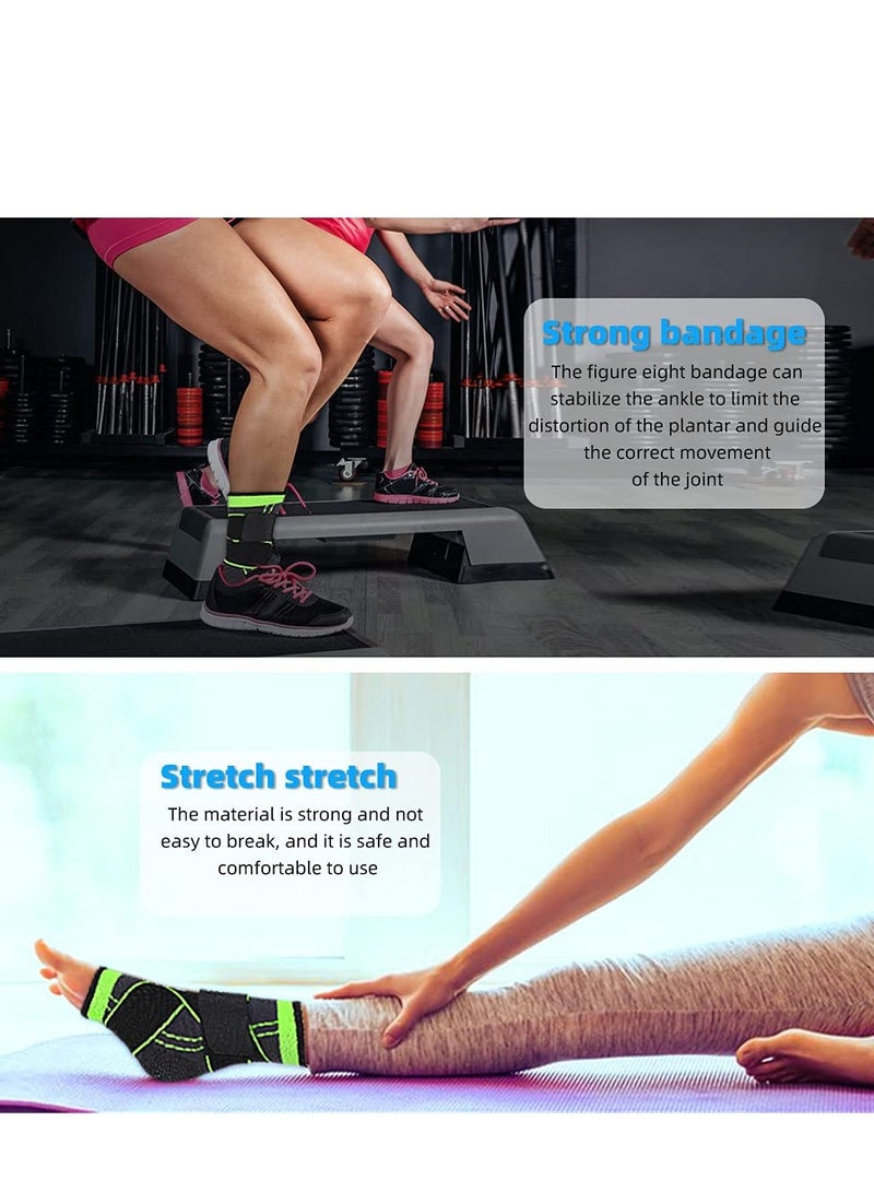 SRLIWHITE 2PCS Ankle Brace, Adjustable Ankle Support, Compression Sleeve Breathable Elastic and Comfortable, Sports Bandage Socks for Men, Women - Image 2