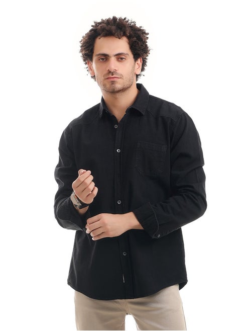 Slim Fit Denim Shirt With Pocket